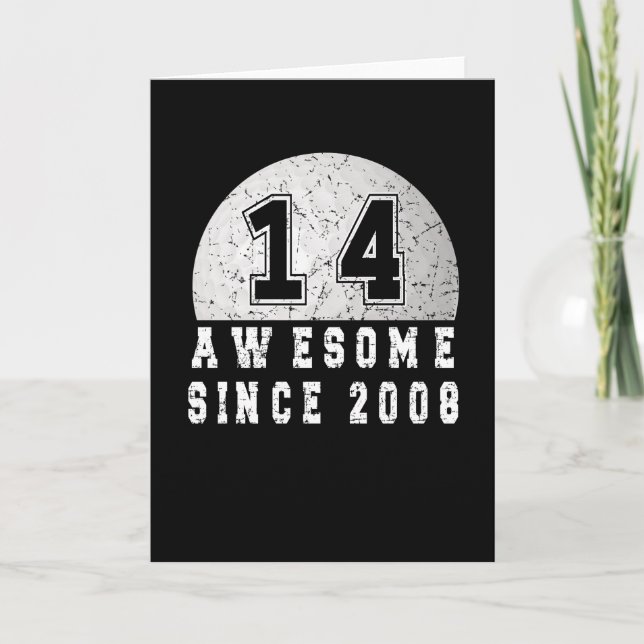 Cartão Nascer De Aniversário De 14 Em 2008 Golfer Boy 14  (Frente)