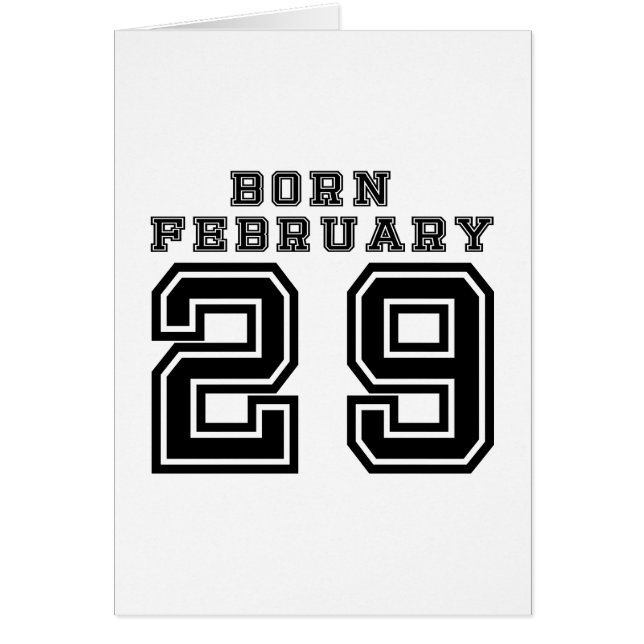 Cartão Nascer de fevereiro de 29 (Frente)
