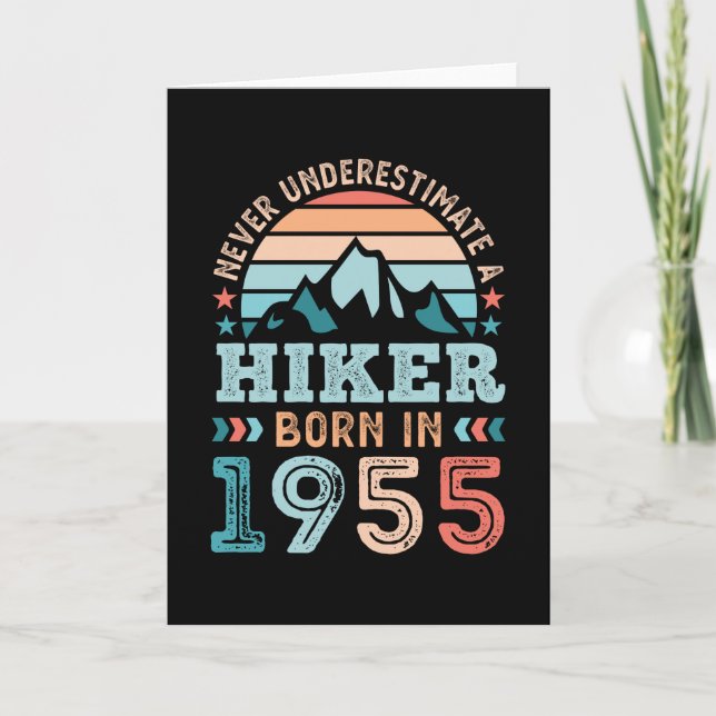 Cartão Nascer de Hiker em 1955, 70 de Aniversário, Presen (Frente)