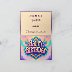Cartão Nascer de ser um Taurus para o aniversário