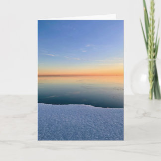 Cartão Nascer do sol de janeiro sobre o Lago Michigan