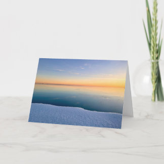 Cartão Nascer do sol de janeiro sobre o Lago Michigan em