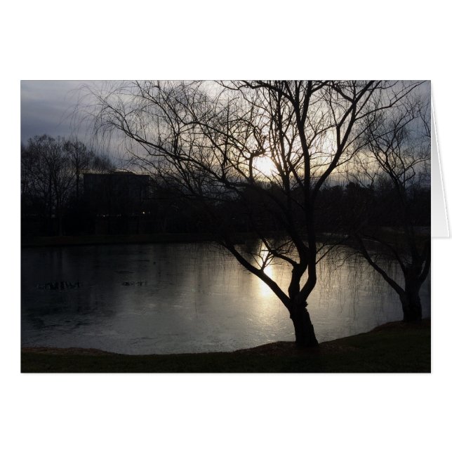 Cartão Nascer do sol do inverno (Frente Horizontal)