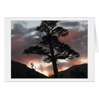 Cartão Nascer do sol do lago peak da janela