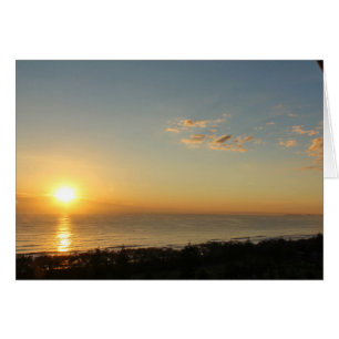 Cartão Nascer do sol na praia larga
