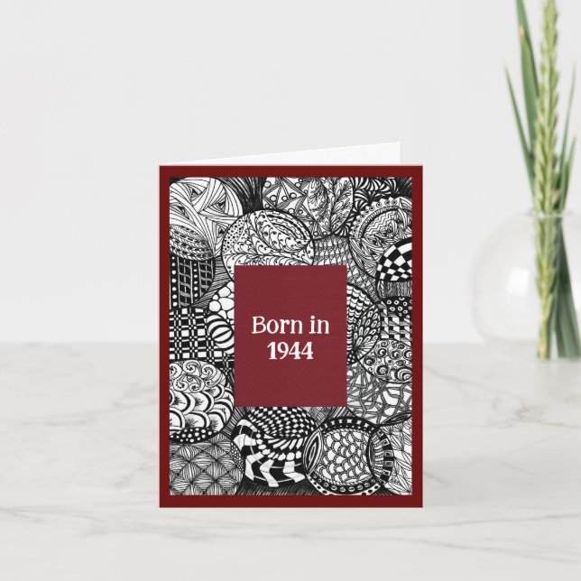 Cartão Nascer em 1944 Fatos Divertidos de Aniversário (Frente)
