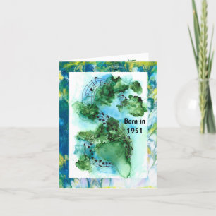 Cartão Nascer em 1951 Fatos de diversão de aniversário