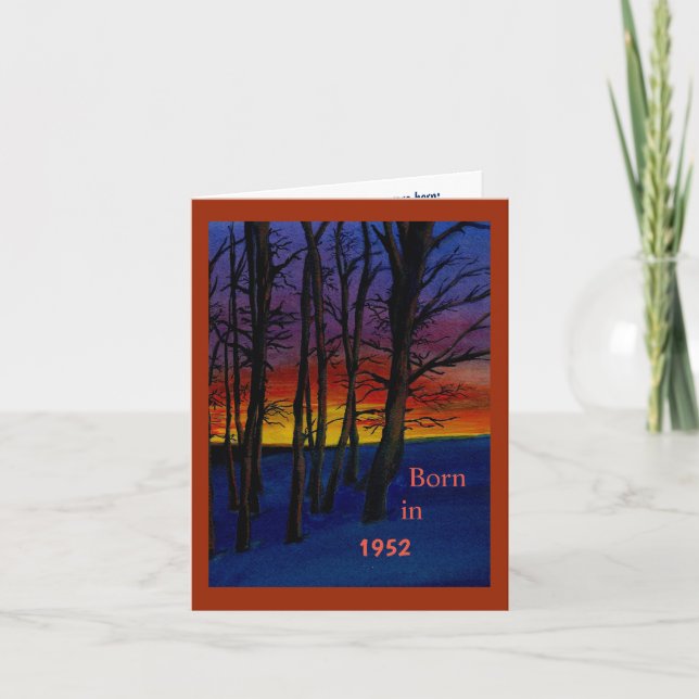 Cartão Nascer em 1952 Fatos Divertidos de Aniversário (Frente)