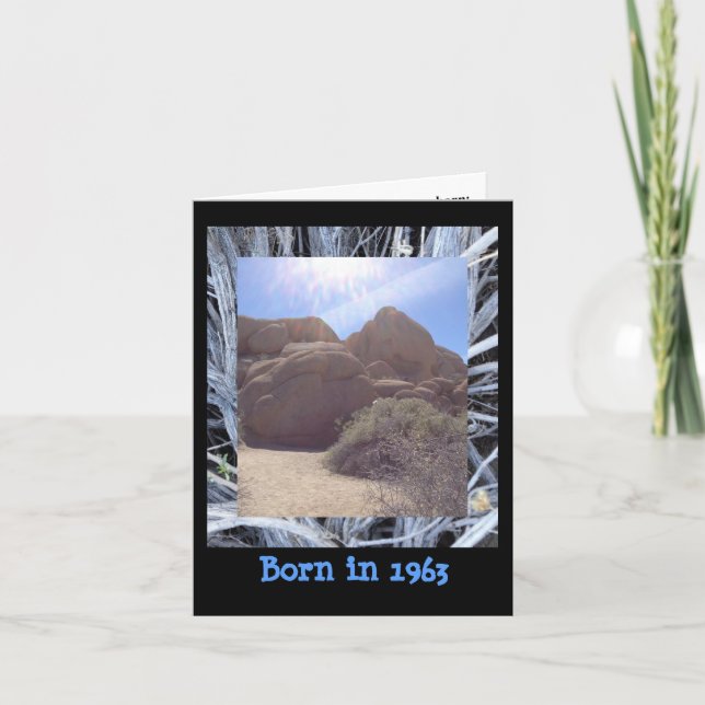 Cartão Nascer em 1963 Fatos de diversão de aniversário (Frente)