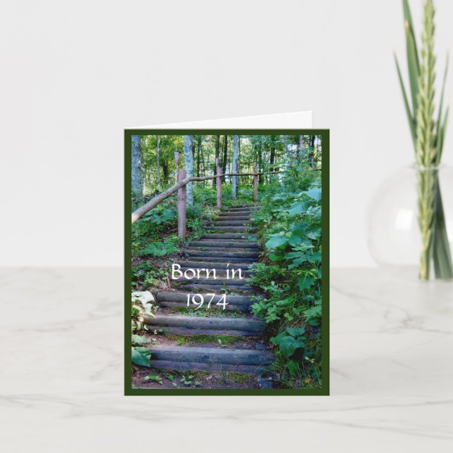 Cartão Nascer em 1974 Fatos Divertidos de Aniversário (Frente)