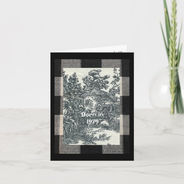 Cartão Nascer em 1979 Fatos Divertidos de Aniversário (Frente)