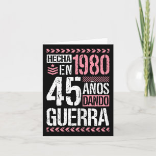 Cartão Nascer Em 1980 Conferindo À Guerra 45 Anos 45 Mulh