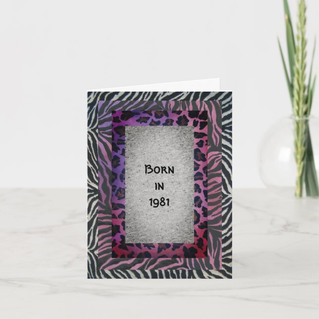 Cartão Nascer em 1981 Fatos Divertidos de Aniversário (Frente)