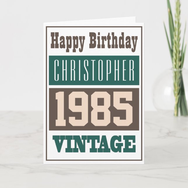 Cartão Nascer em 1985 - Saudações (Frente)