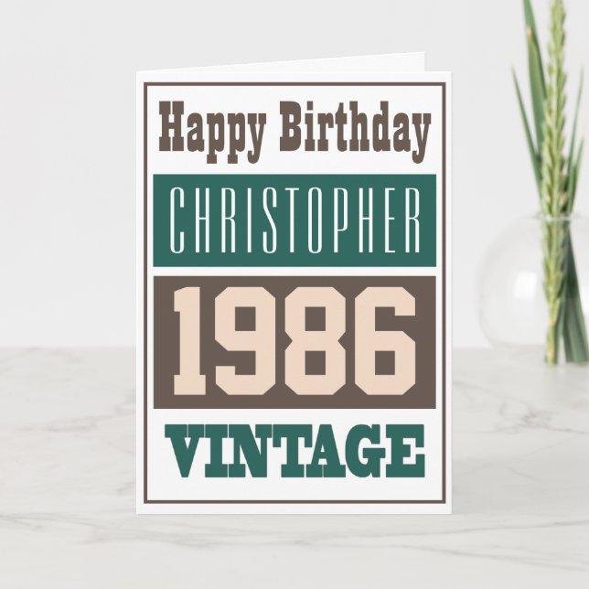 Cartão Nascer em 1986 - Saudações (Frente)