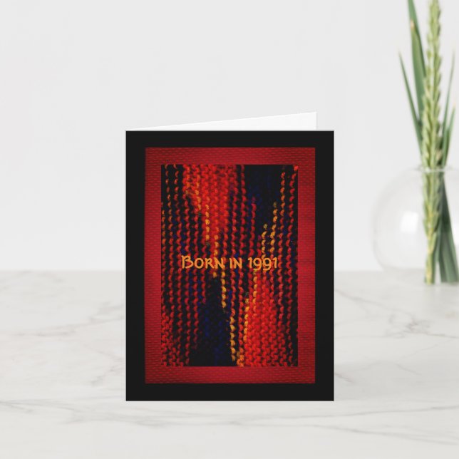 Cartão Nascer em 1991 Fatos Divertidos de Aniversário (Frente)