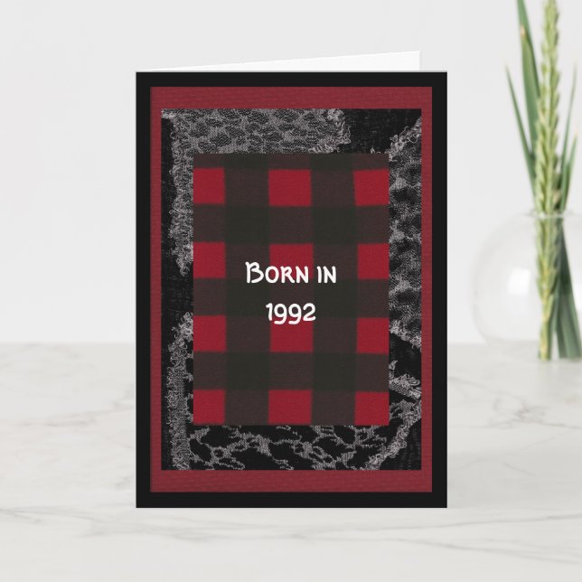 Cartão Nascer em 1992 Fatos de diversão de aniversário Ca (Frente)