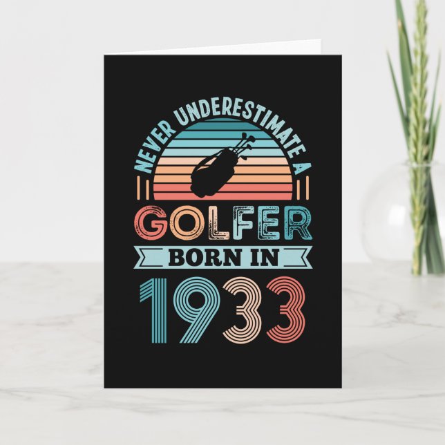 Cartão Nascer Golfer 1933 90 de Golfe Pai de Presente de  (Frente)