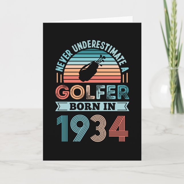 Cartão Nascer Golfer 1934 90 de Golfe Pai de Presente de  (Frente)