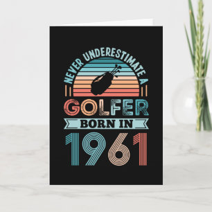 Cartão Nascer Golfer 1961 Golfing 60th Birthday Gift Pai