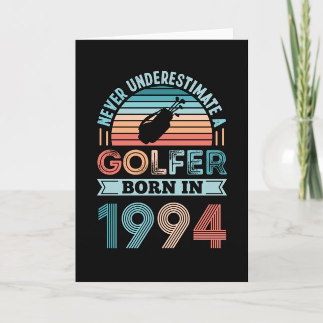 Cartão Nascer Golfer 1994 aniversário de 30 anos Golfing  (Frente)