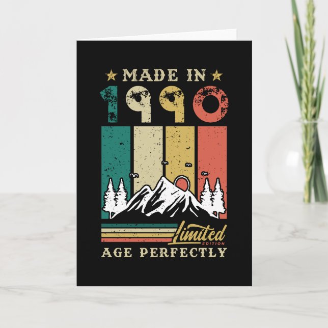 Cartão Nascer No Aniversário De 1990 (Frente)