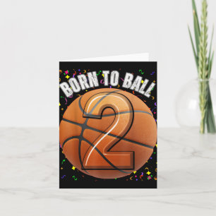 Cartão Nascer Para segundo aniversário De Basquete Duas G