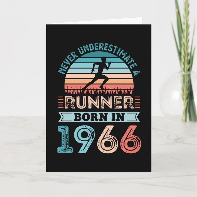 Cartão Nascer Runner em 1966 60th Birthday Gift Running P (Frente)