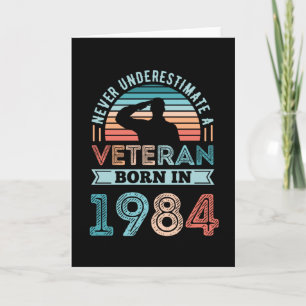 Cartão Nascer Veterano 1984 Presente Militar aniversário 