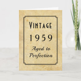 Cartão Nascer Vintage 1959 ou Qualquer Ano Adicionar Nome