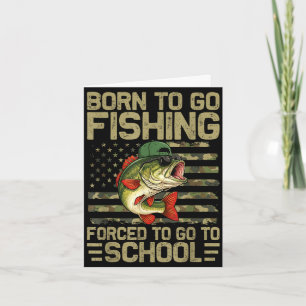 Cartão Nascido para ir pescar peixe-bassista pescador eng