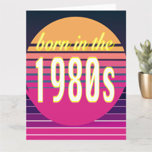 Cartão Nascidos nos anos 80, Geração Y, Geração X, Ano de