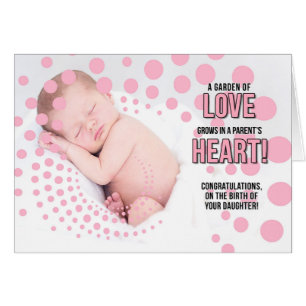 Cartão Nascimento da Filha de Novos Pais Parabéns