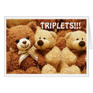 CARTÃO NASCIMENTO DE *TRIPLETS* TRIPLET AMOR, ABATES E BE