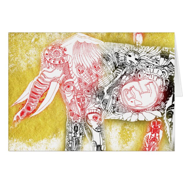 Cartão nascimento do elefante (Frente Horizontal)