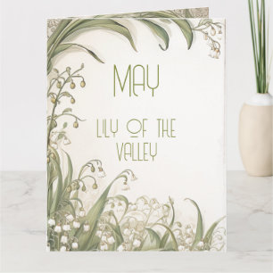 Cartão Nascimento Mês da Flor Maio à Lily Aniversário