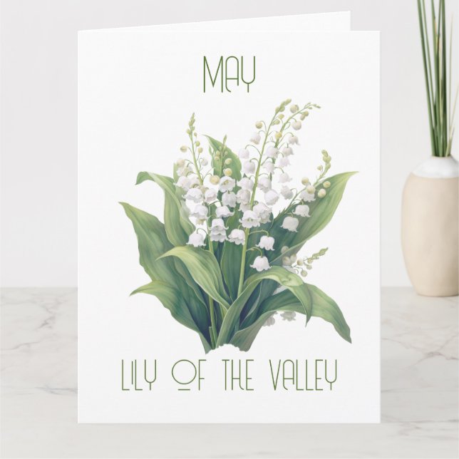 Cartão Nascimento Mês da Flor Maio à Lily Aniversário (Frente)