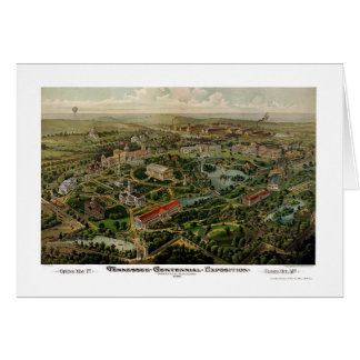 Cartão Nashville, mapa panorâmico do TN - 1897