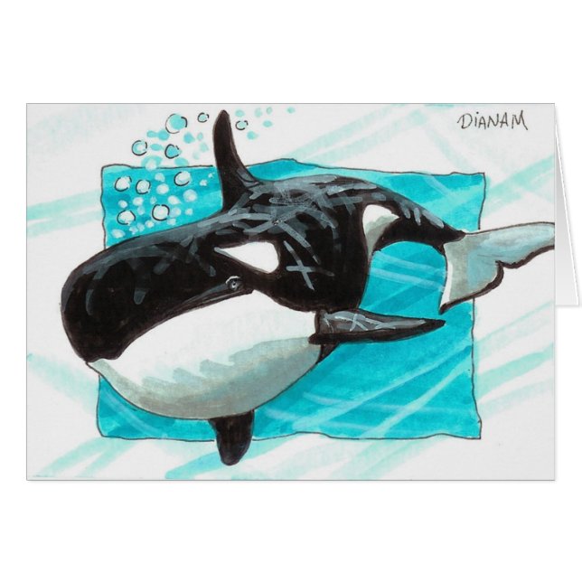 Cartão Natação ao longo (Frente Horizontal)