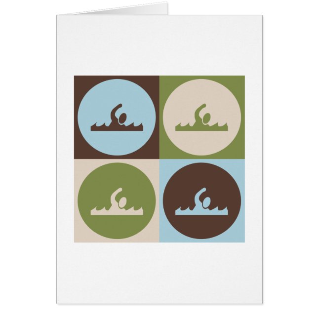 Cartão Natação do pop art (Frente)