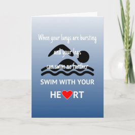 Cartão Natação personalizável com motivação cardíaca