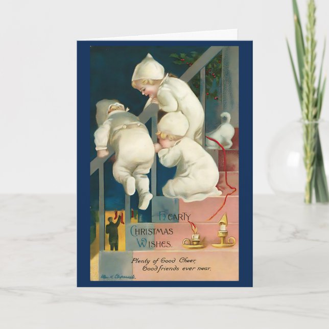 Cartão Natais vintages Cute Kids 1940 (Frente)