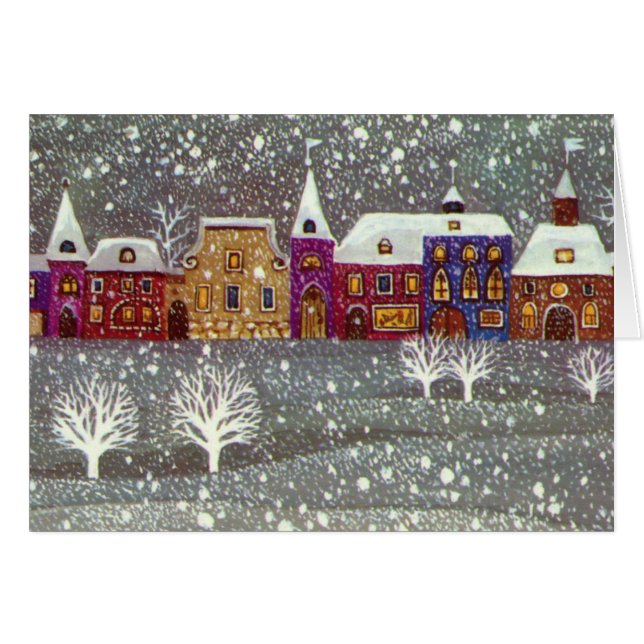 Cartão Natais vintages Obrigado (Frente horizontal)