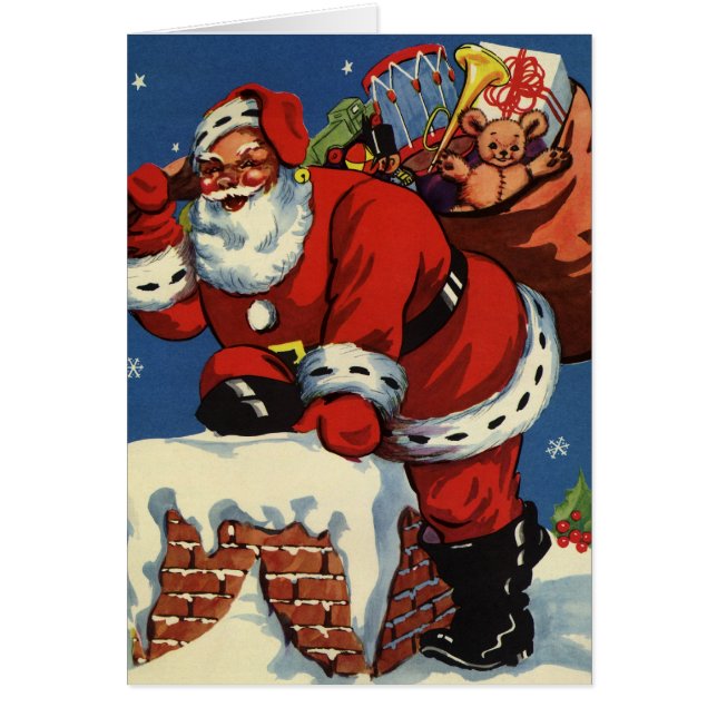 Cartão Natais vintages Obrigado (Frente)