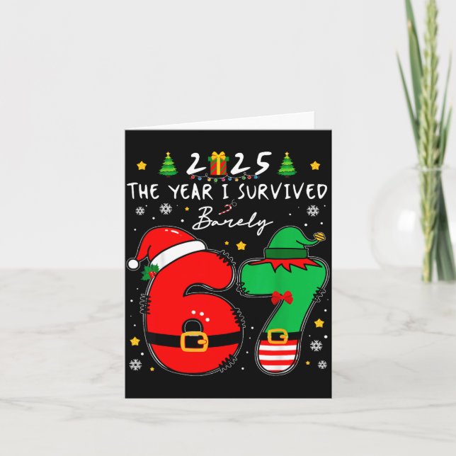 Cartão Natal 2025 O Ano Que Eu Mal Sobrevivi Seis Sete (Frente)