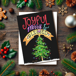 Cartão Natal Alegre Feliz Abencoado Modernidade Inspirati