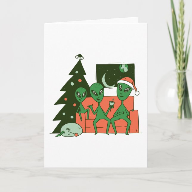 Cartão Natal Alien (Frente)