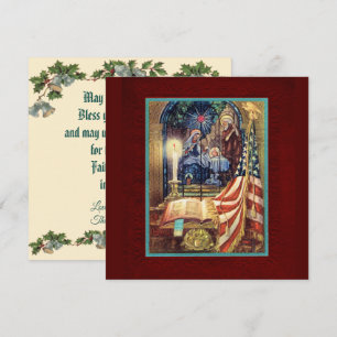 Cartão Natal Americano Cristão Patriótico