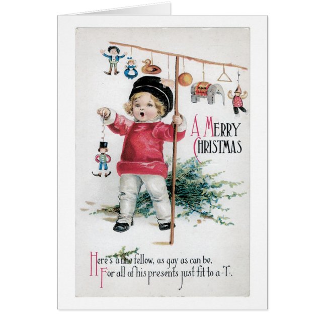Cartão Natal antigo, Criança (Frente)