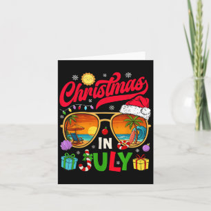 Cartão Natal Antigo em Julho na Praia de Sungles Verão no